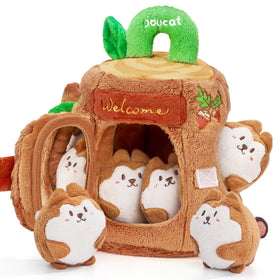 JoyCat treehouse forest-themed design invites visual curiosity during baby play