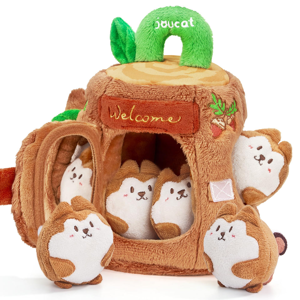 JoyCat treehouse forest-themed design invites visual curiosity during baby play