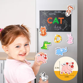 JoyCat letters and animals set helps kids connect words to pictures on the fridge