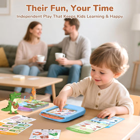 JoyCat wooden table setup captures family-friendly learning time.