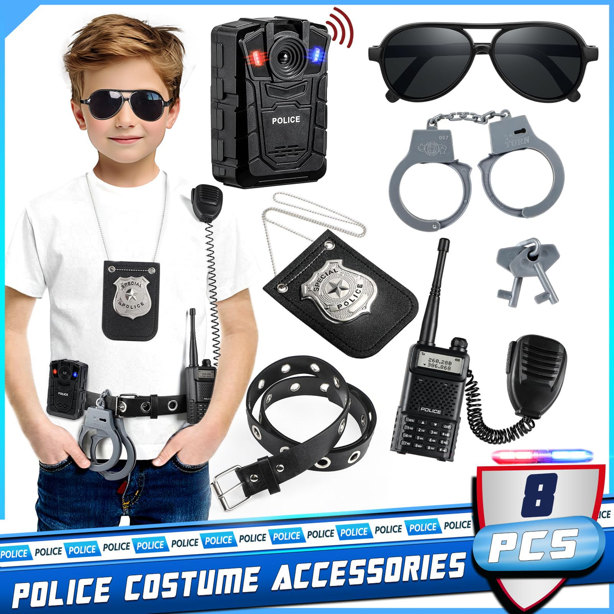 Joycover deluxe police badge—sparkly role-play accessory that enhances imaginative play.