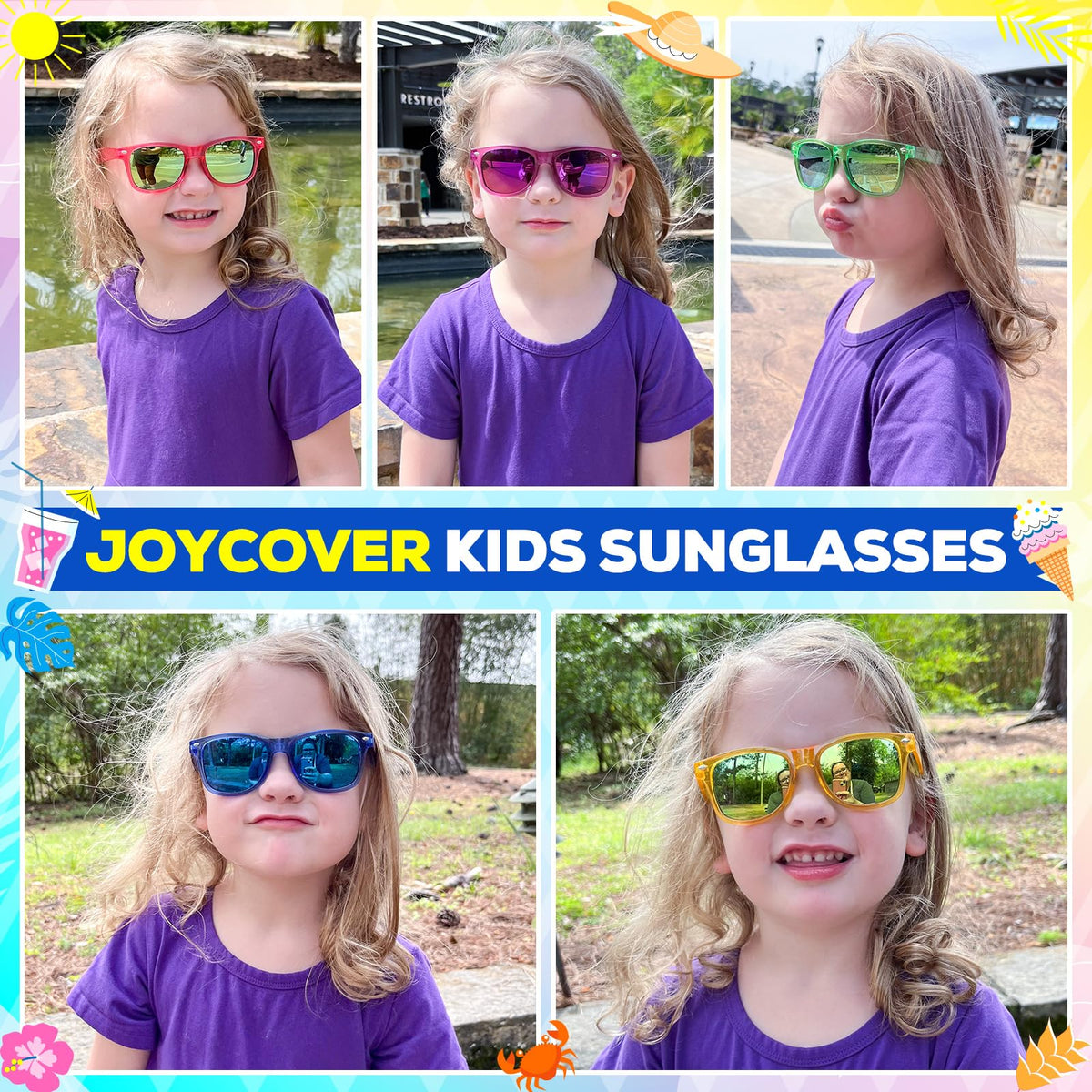 Joycover Easter basket sunglasses in bright colors for festive gifting.