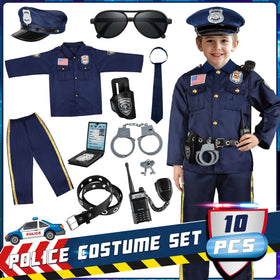 Joycover police officer costume handcuffs and top accessories for play