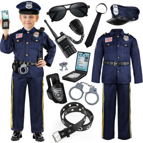 Joycover police officer costume top with embroidery for authentic dress-up