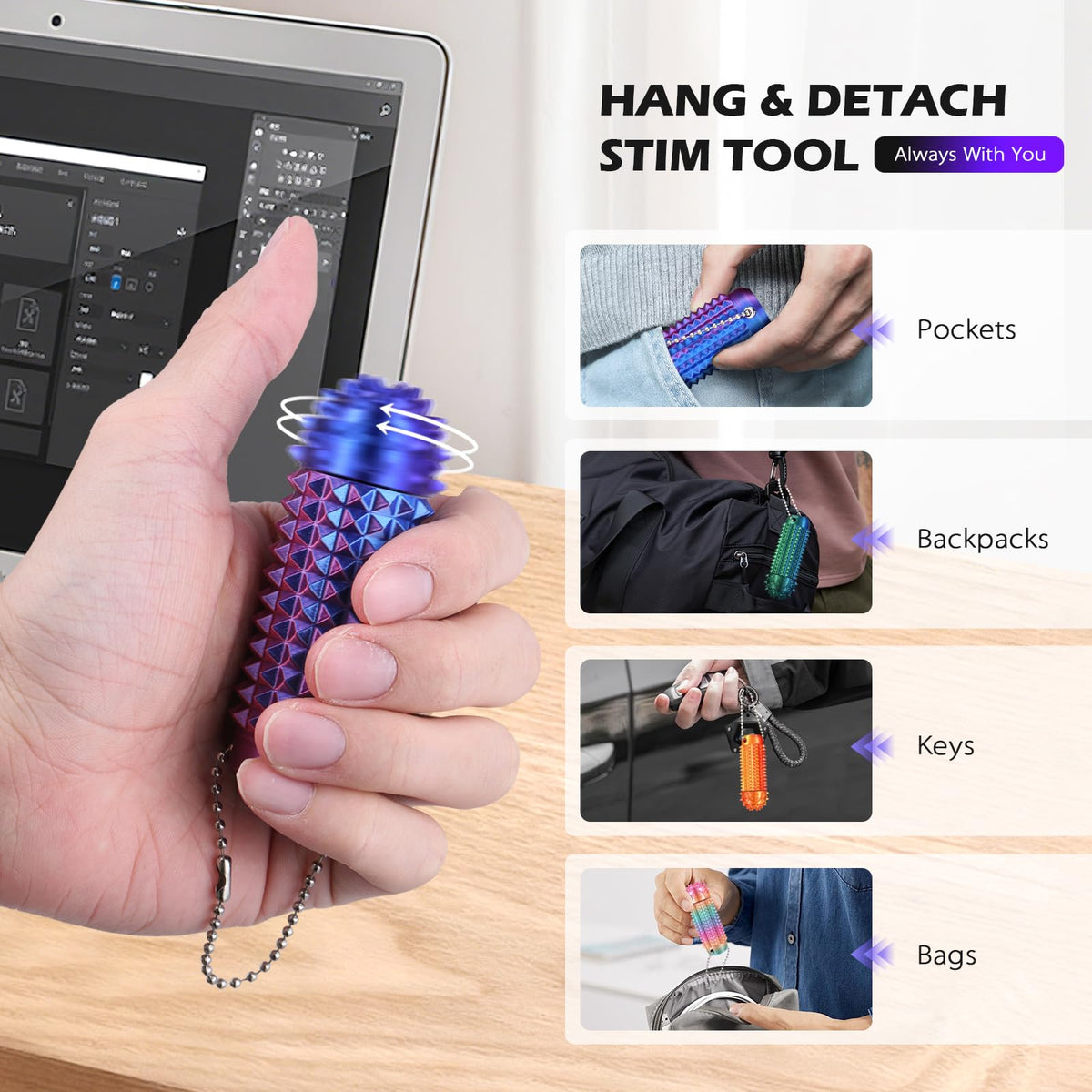 Joyddo Little Ouchies purple-blue colorway adds stylish study-break appeal.