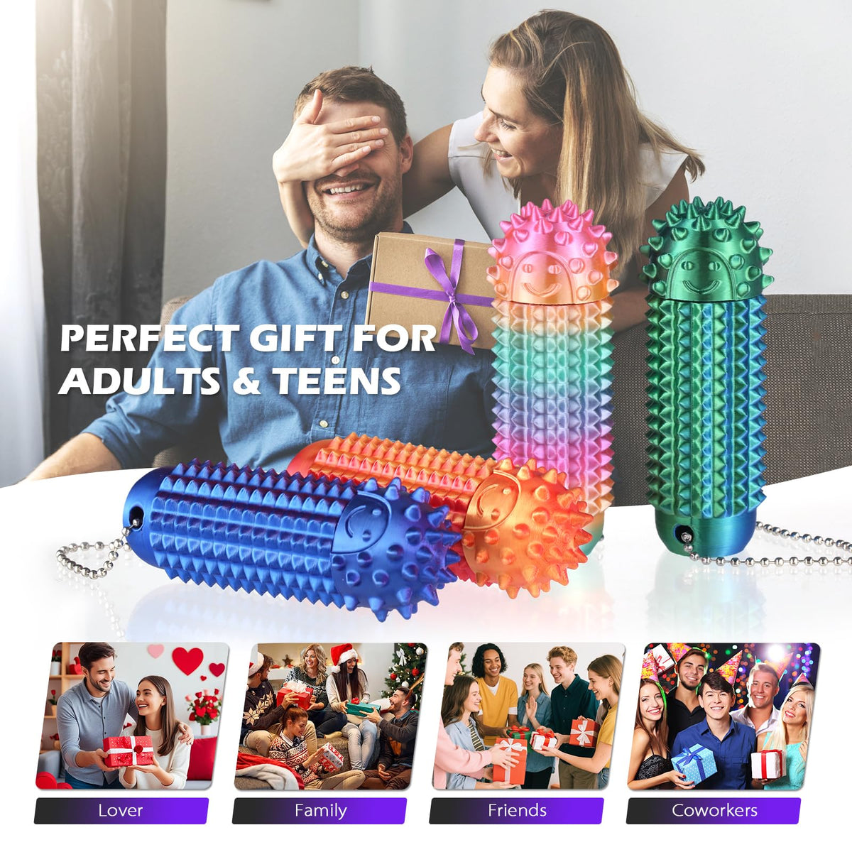 Joyddo Little Ouchies rainbow colorway offers playful calm for teens and adults.