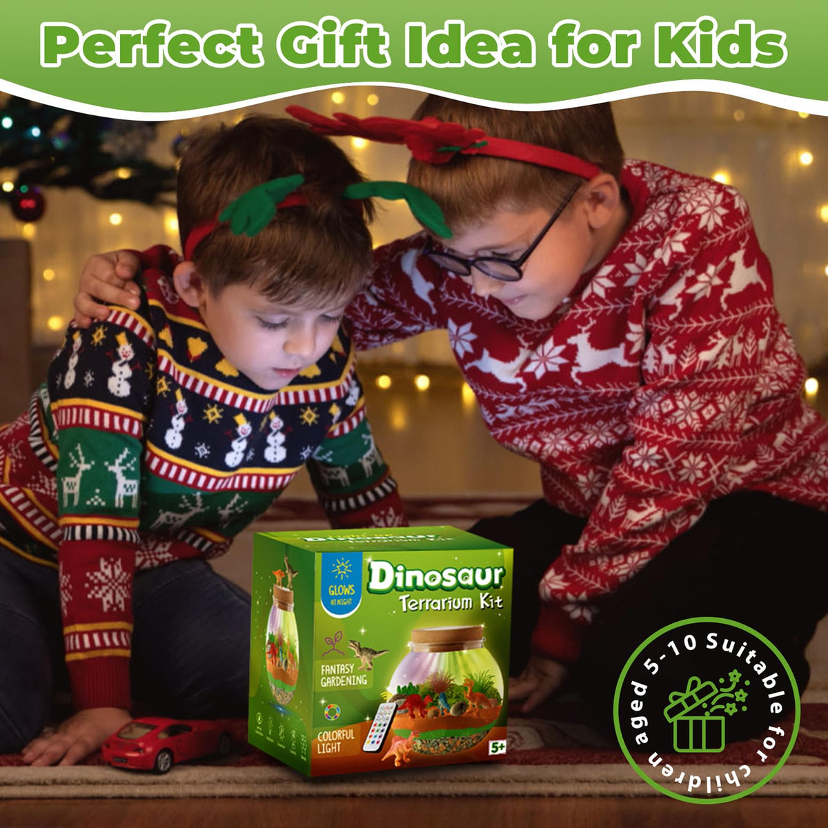 JOYEEMAX DIY dino terrarium build boosts creativity and sensory exploration.