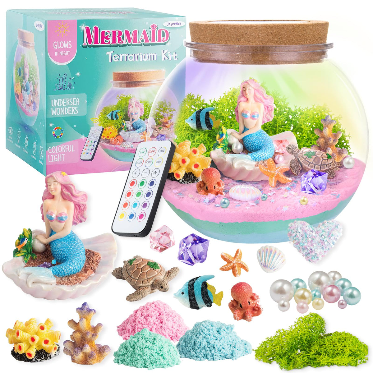 JOYEEMAX mermaid light-up terrarium kit sparks imaginative play at bedtime