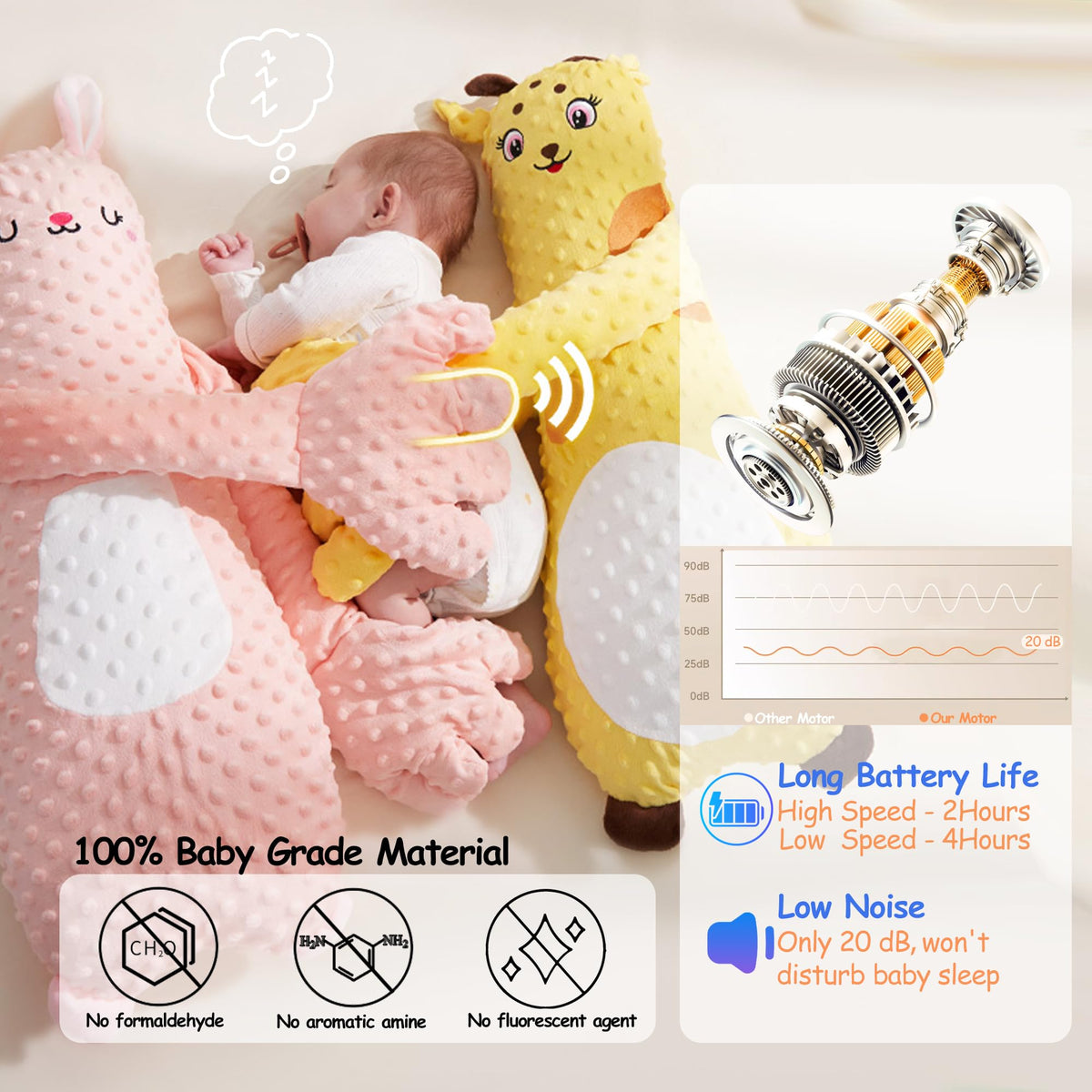Joyfubabe machine-washable plush with electronics removed for simple cleaning