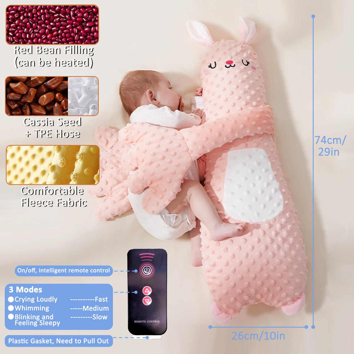 Joyfubabe plush-doll with remote control for adjustable tapping speeds