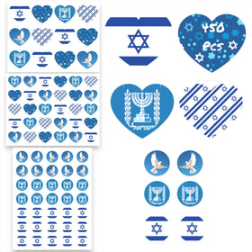 Joyful Artistry Israel stickers flag sheet for classroom projects and crafts.