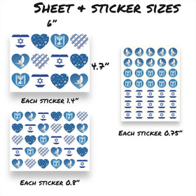 Joyful Artistry Israel stickers symbols: menorah and star motifs for educational activities.