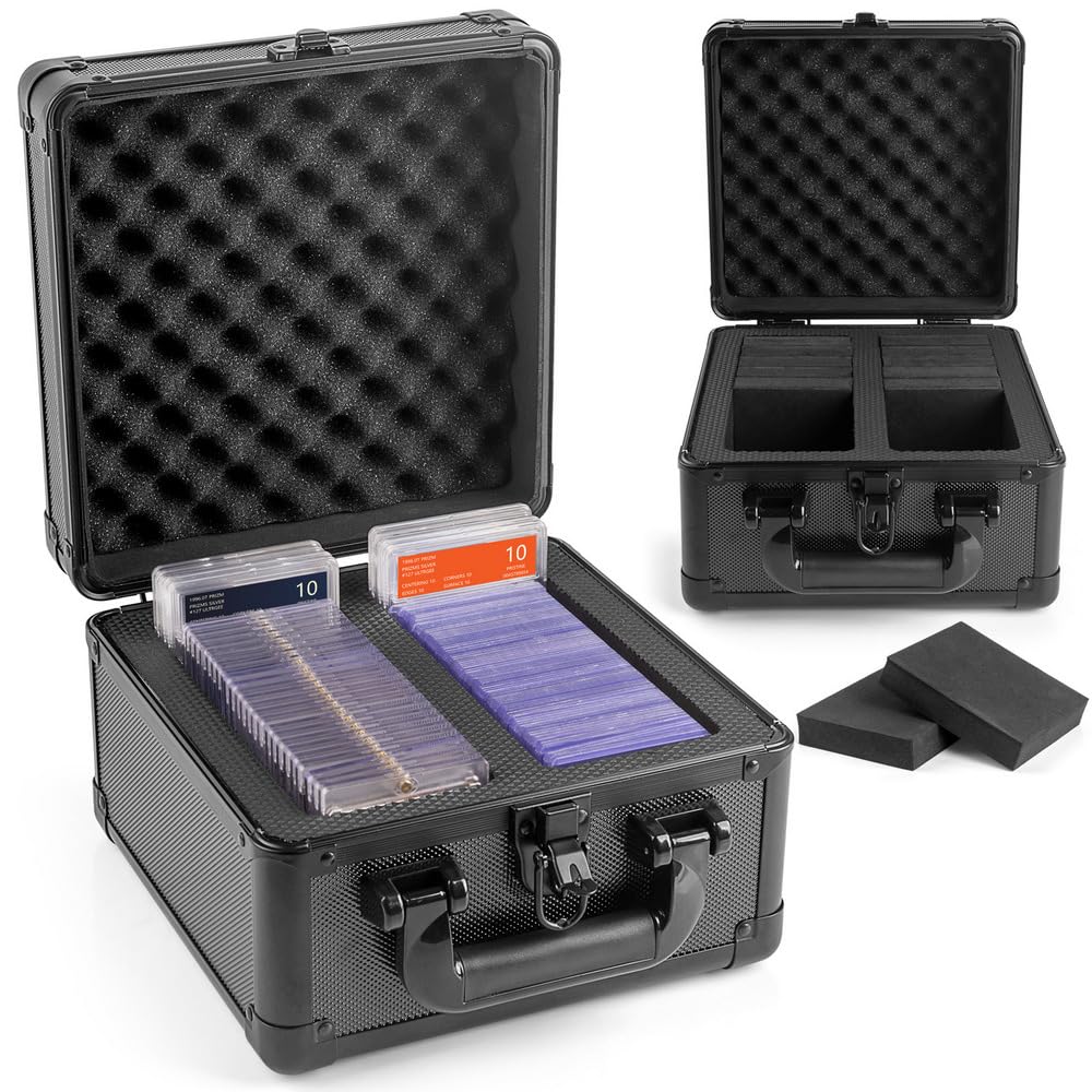 JoyHood graded card storage box front view highlighting a sturdy frame and display-ready design