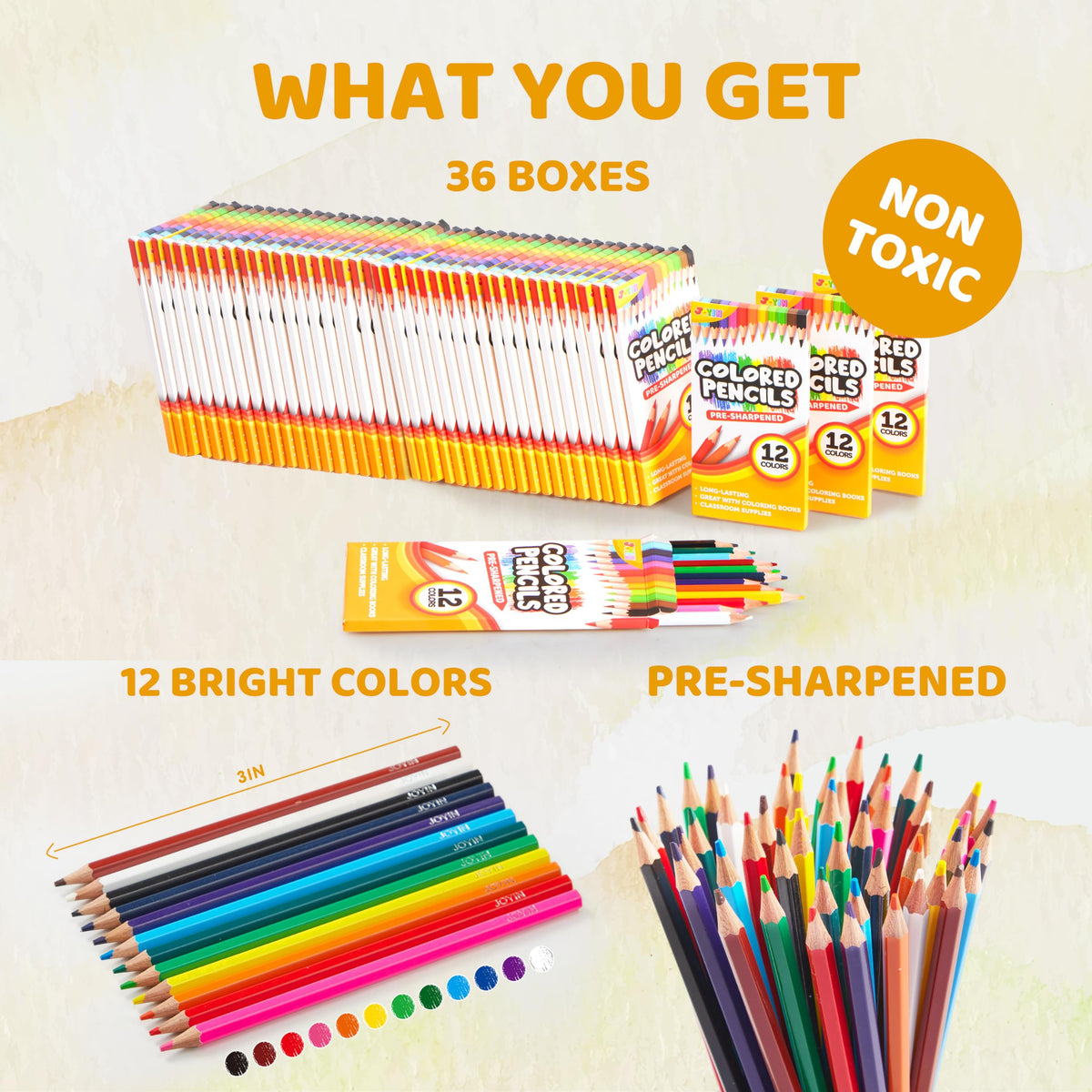 JOYIN 12-color pencil palette with versatile options for kids.