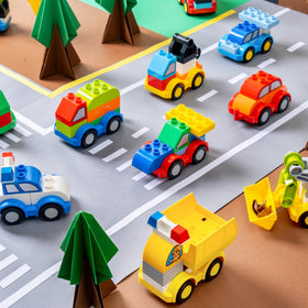 JOYIN 12 different vehicles built from blocks encourages storytelling and role play