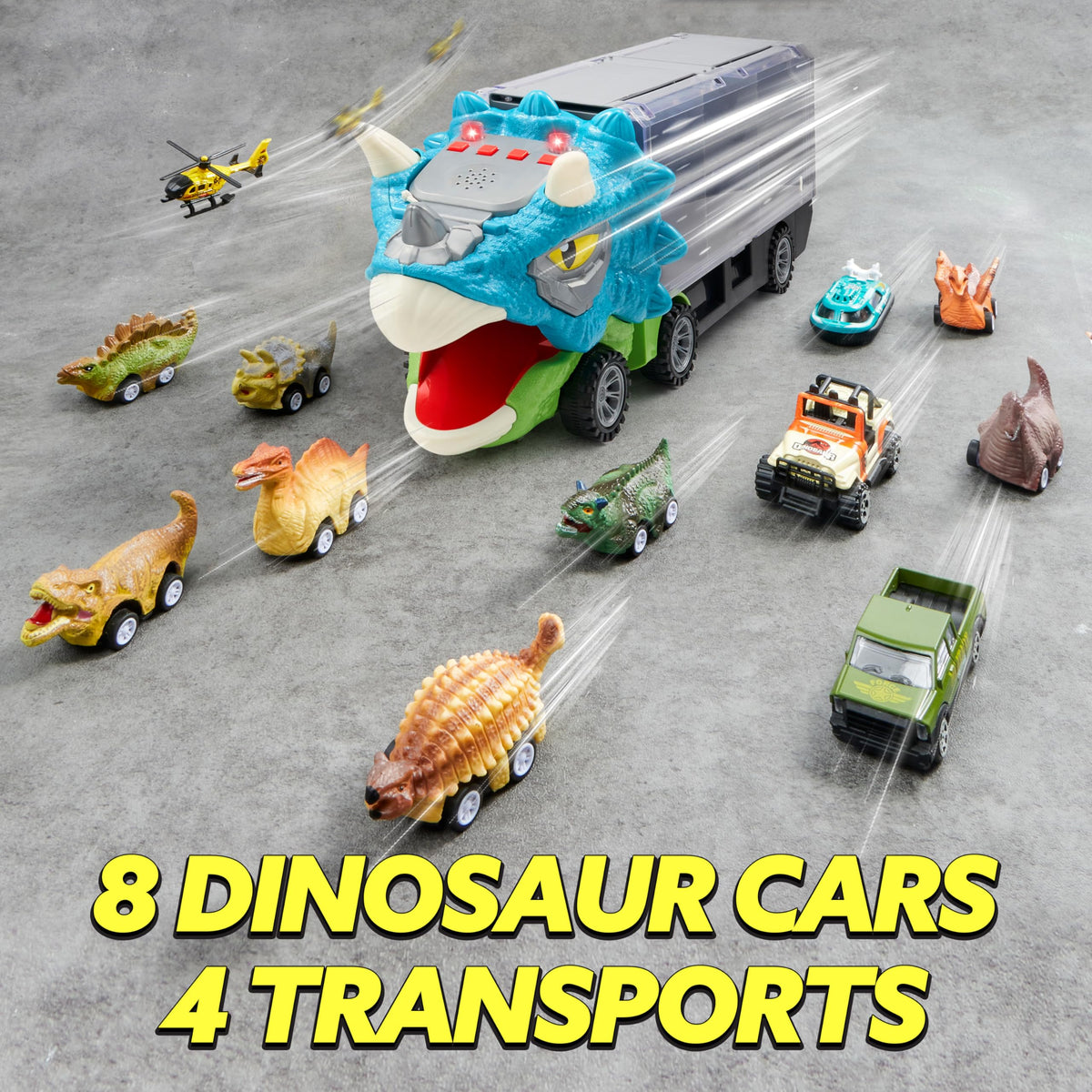 JOYIN 12-mini-dinosaur-cars demonstrate compact pull-back play