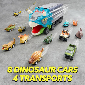 JOYIN 12-mini-dinosaur-cars demonstrate compact pull-back play