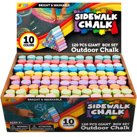 JOYIN 120-piece sidewalk chalk set in a giant box for outdoor pavement art