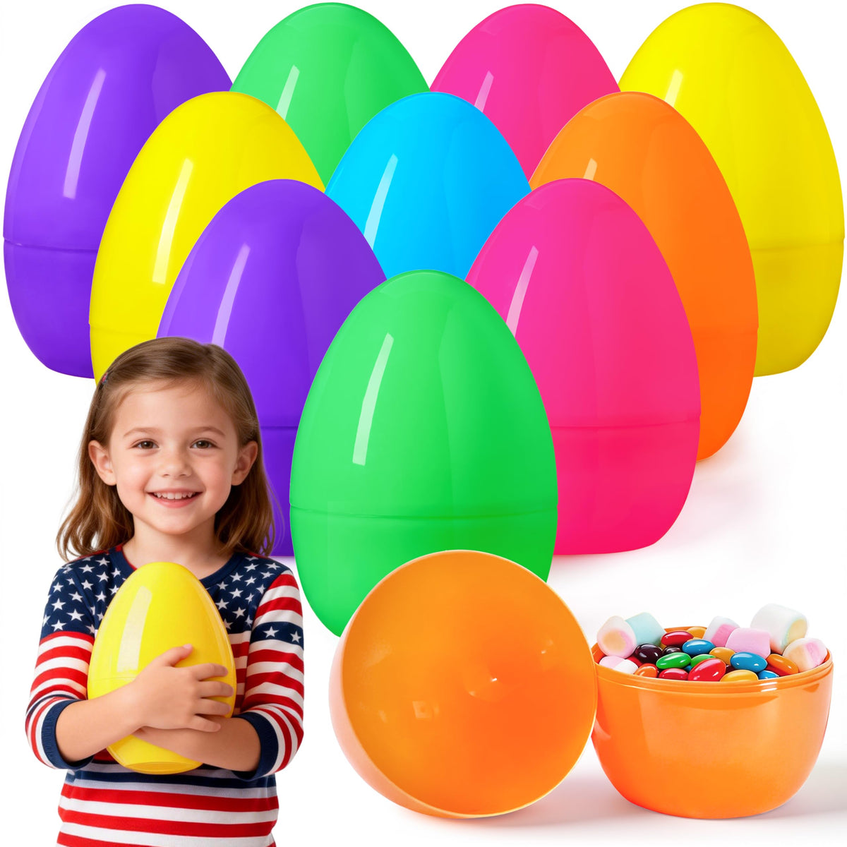 JOYIN 12pcs 8in jumbo Easter eggs set ready for big Easter egg hunts.