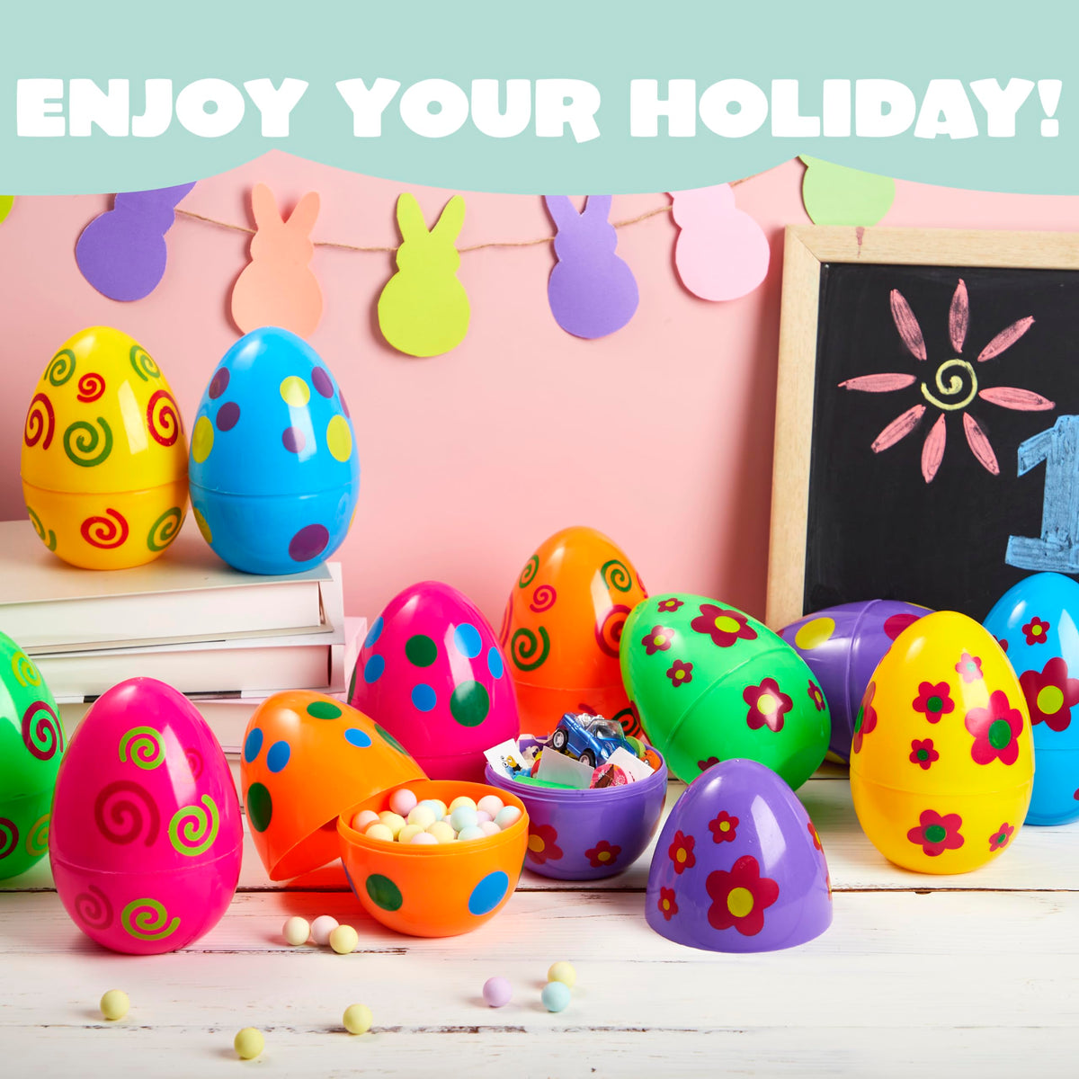 JOYIN 12pc orange Easter egg enhances Easter decor and fillable treat ideas.