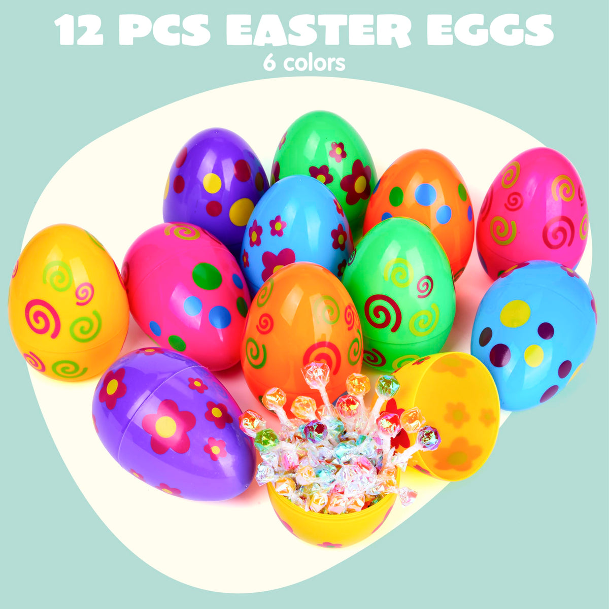 JOYIN 12pc yellow Easter egg for bright eye-catching gift fills and party decor.