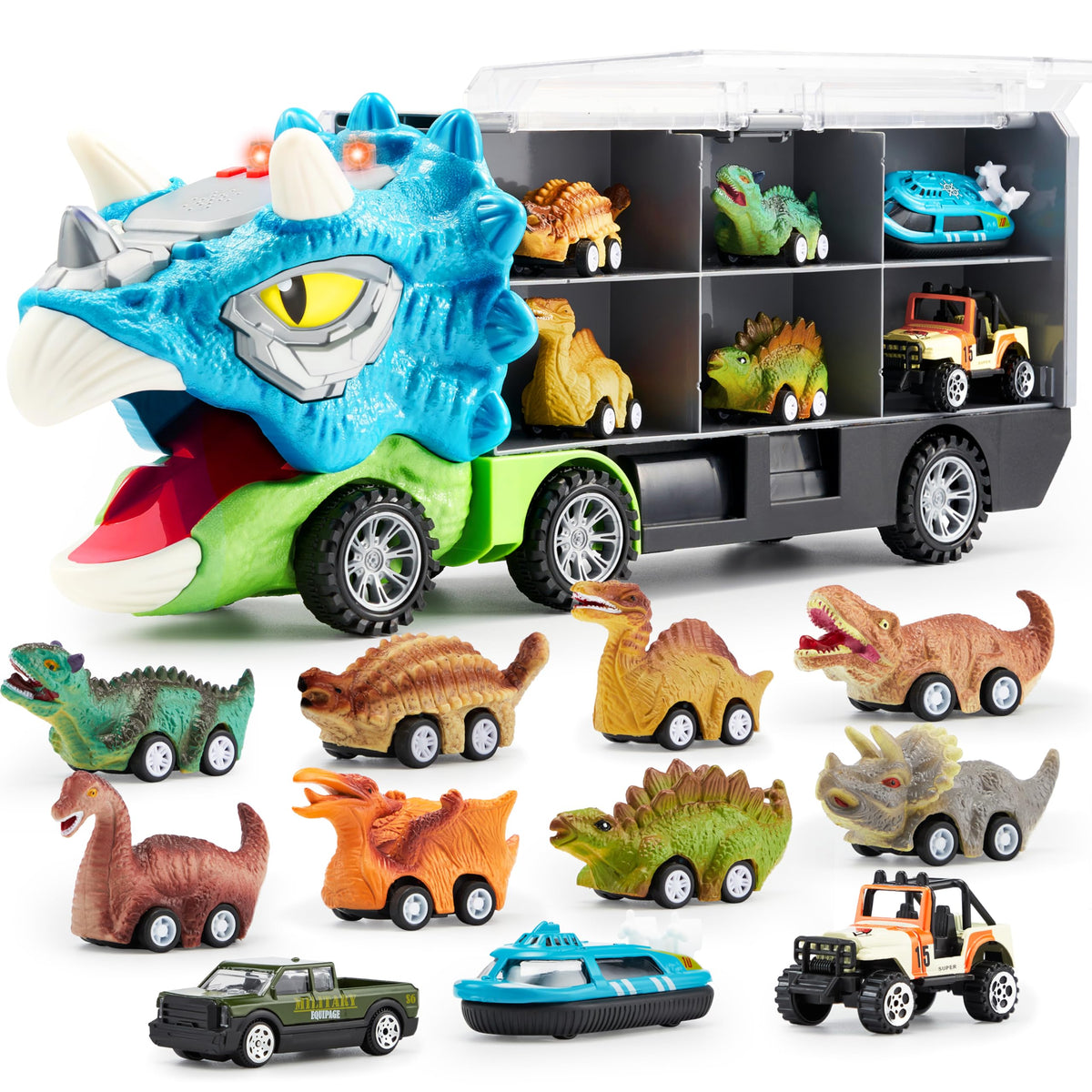 JOYIN 13-in-1 Dinosaur Truck front view ready for imaginative play