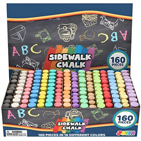 Joyin 160-pcs sidewalk chalk set in 16 colors ready for outdoor art and play