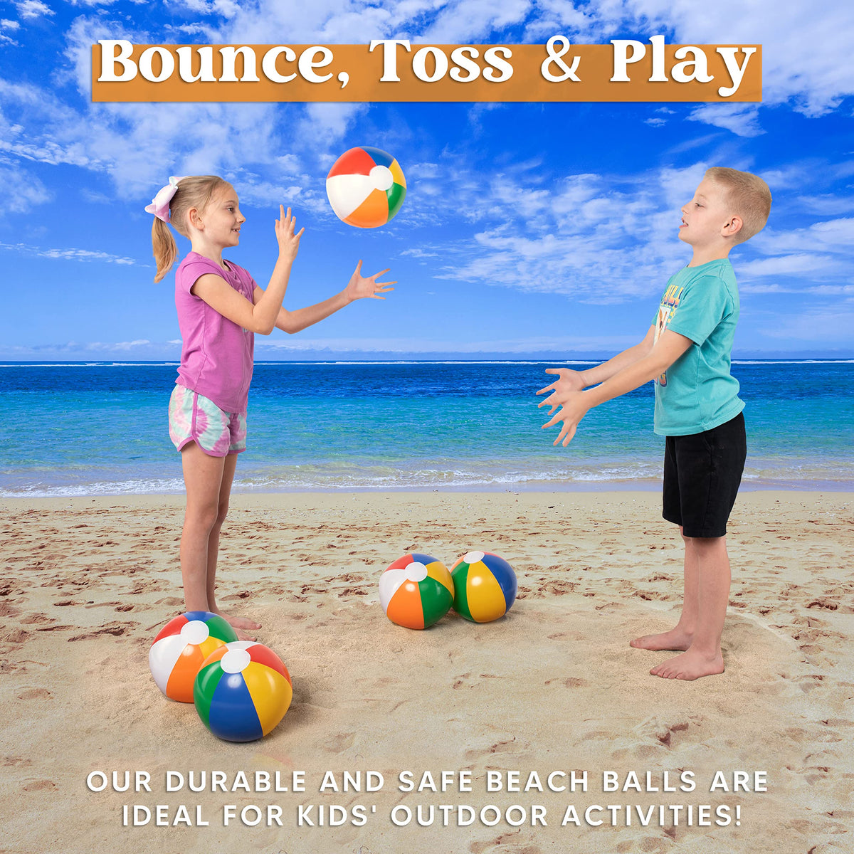 JOYIN rainbow beach ball set in bright colors for outdoor fun