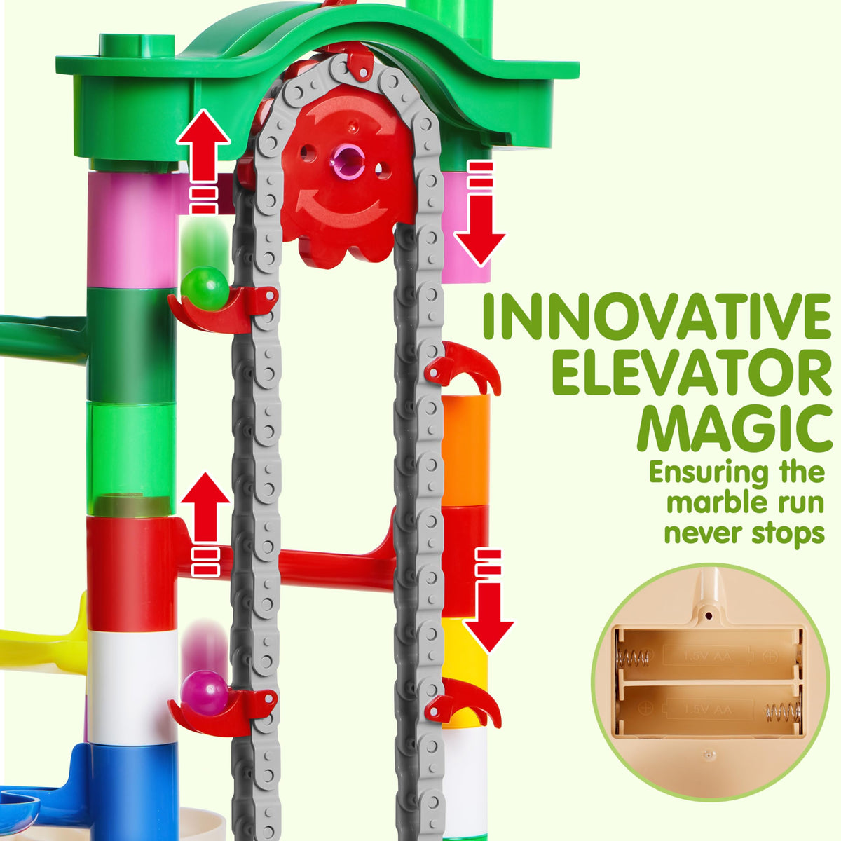 JOYIN 176-track pieces form a sturdy, colorful maze for creative building sessions
