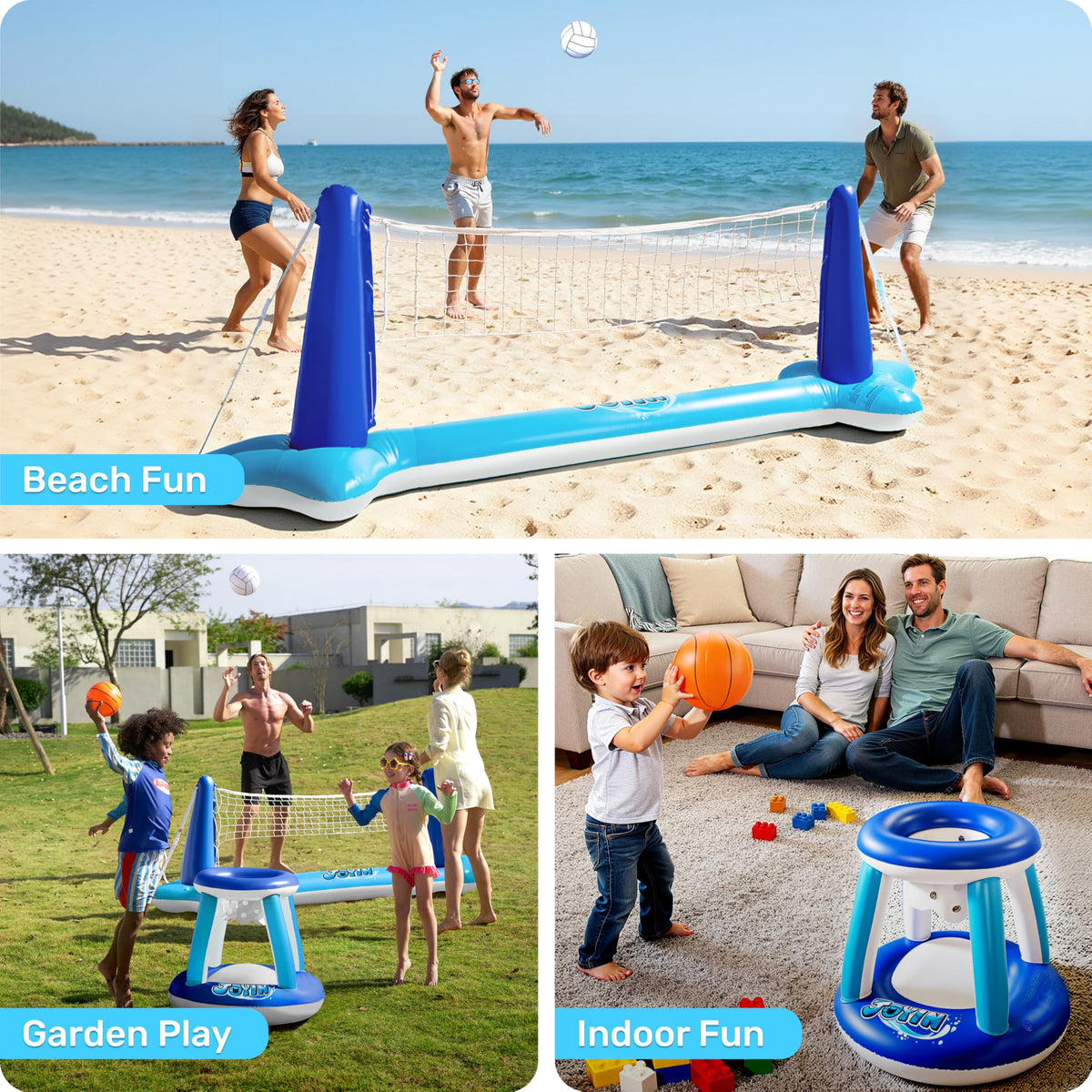 JOYIN 2-in-1 summer toy set for volleyball and basketball adventures