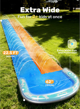 JOYIN 22.5 ft water slide side view showing sturdy bumper
