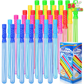 JOYIN 24-pack bubble wands in bright colors for outdoor play.