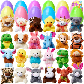 JOYIN 24-pack prefilled Easter eggs display for colorful hunts and prizes.