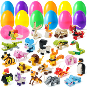 Joyin 24-pack prefilled Easter eggs with animal blocks for egg hunts