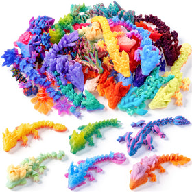JOYIN 24-piece articulated dragons collection displays diverse designs for imaginative play and display