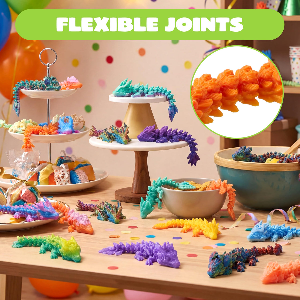 JOYIN glow-in-the-dark dragons glow vividly, ideal for ambient desk accents