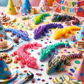 JOYIN dragon figures in jewel tones showcase vibrant color fades