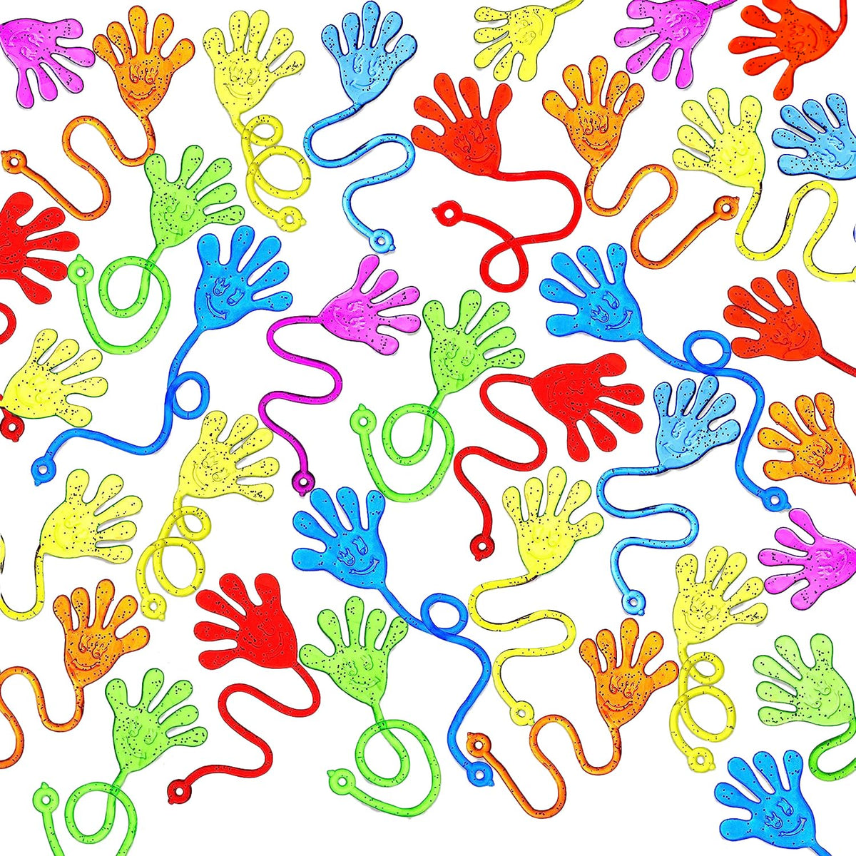 JOYIN 240-piece glitter sticky hands pack for colorful party fun.