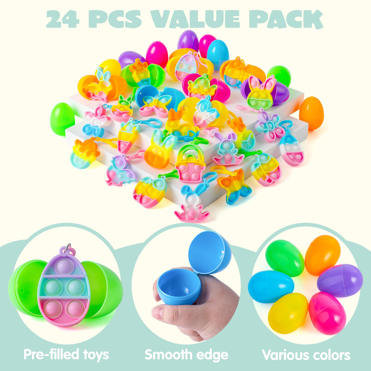 JOYIN bunny motif bubble keychain for Easter themed sensory play