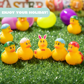 JOYIN eggs feature 3.15-inch shells housing colorful ducks for tactile exploration.