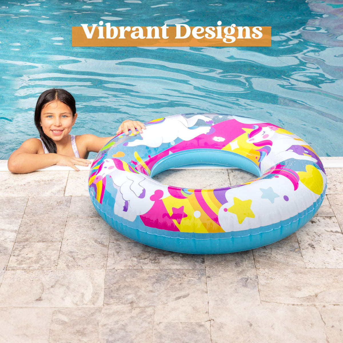 JOYIN 3-pack pool floats set versatile for family water play