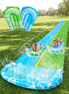JOYIN 32.5-Ft water slide blue and green, ideal for family backyard fun.