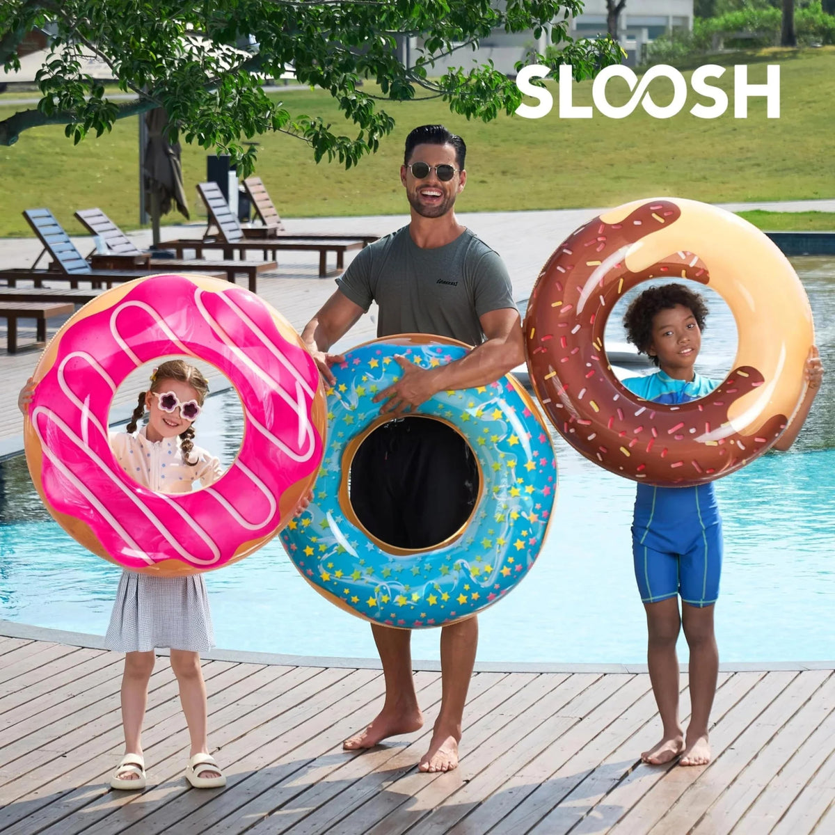 JOYIN 32-5 inch donut pool float suitable for adults and kids to relax.