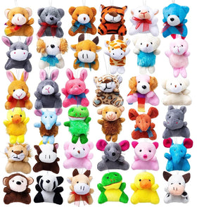 JOYIN 36-pack mini animal plush assortment, vibrant colors, perfect for party favors.