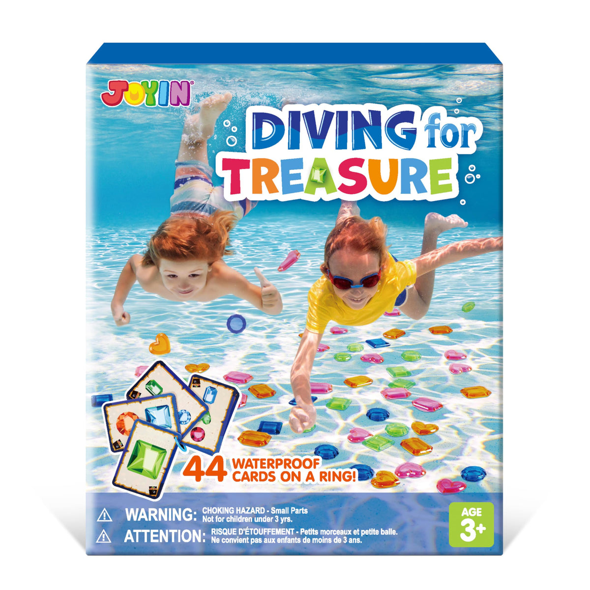 JOYIN 4-in-1 diving pool toys offering underwater seek-and-find gems for kids.