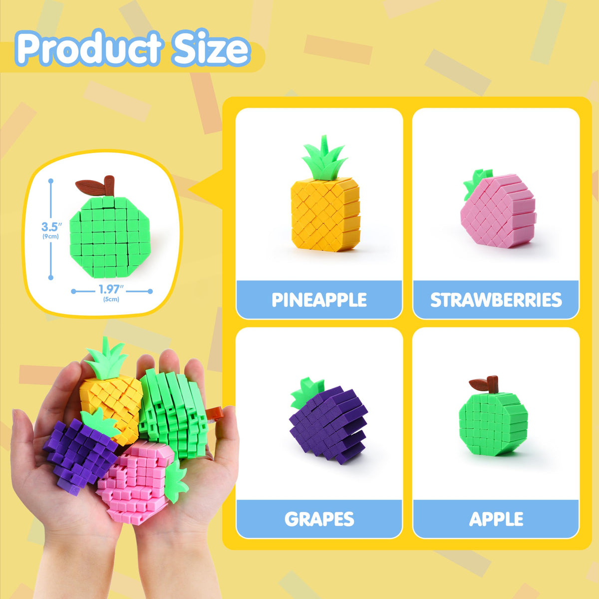 JOYIN fidget fruit strawberry toy, colorful gradient design for playful focus.