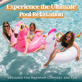 JOYIN 40-inch flamingo pool float ideal for relaxing in water.