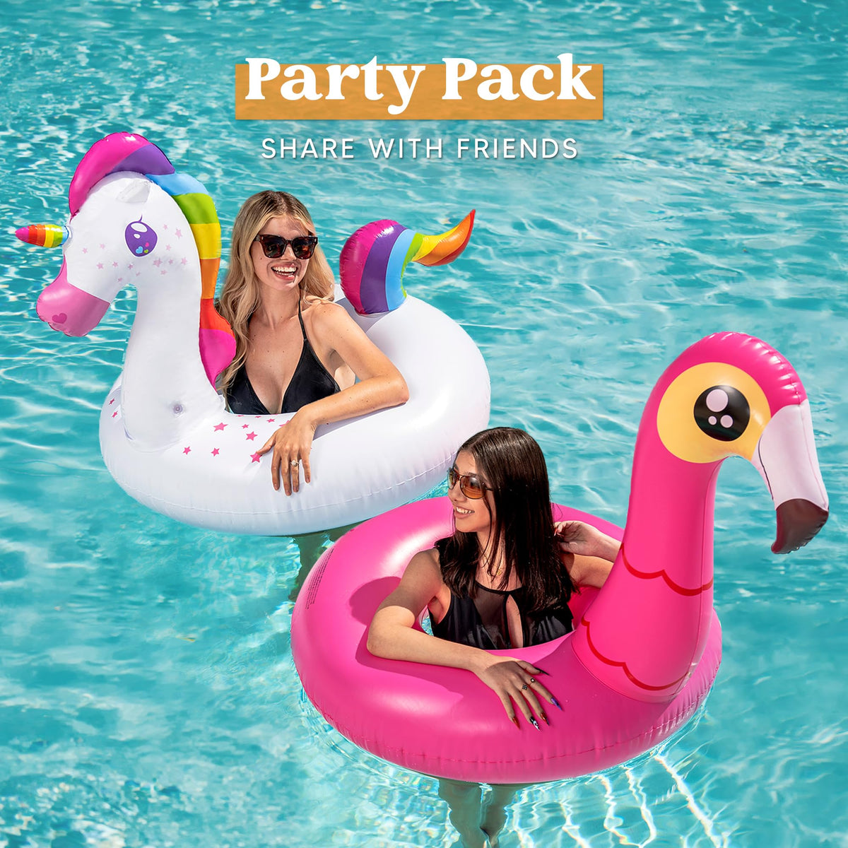 JOYIN 40-inch unicorn pool float with stable seating for all ages.