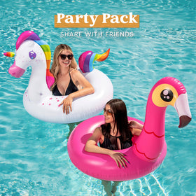 JOYIN 40-inch unicorn pool float with stable seating for all ages.