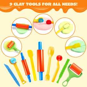 JOYIN 44 clay tools set cutters star offers bright shapes for pretend play and recognition.